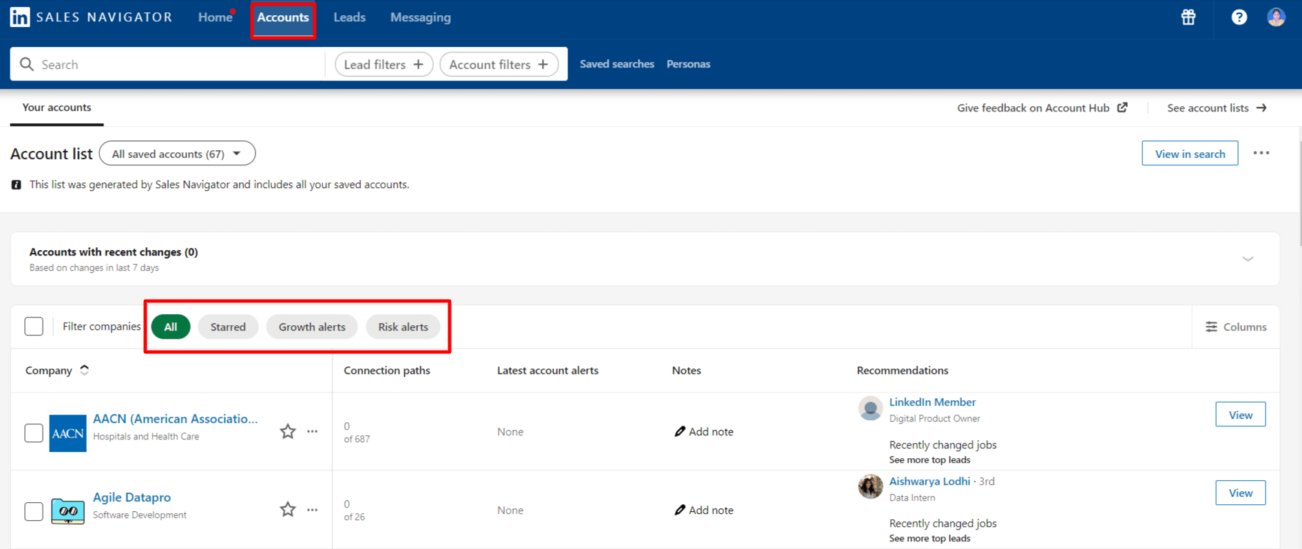 Sales Navigator Accounts